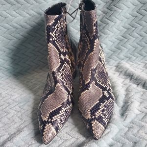 Marc Fisher Snakeprint Ankle Booties